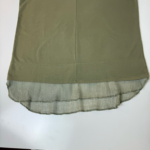 Unknown New York Olive Green Mesh Drop Tail T Shirt Men’s Size XL - Picture 10 of 13